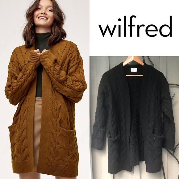 Aritzia Wilfred Charlisa Cardigan in Black *flaw*